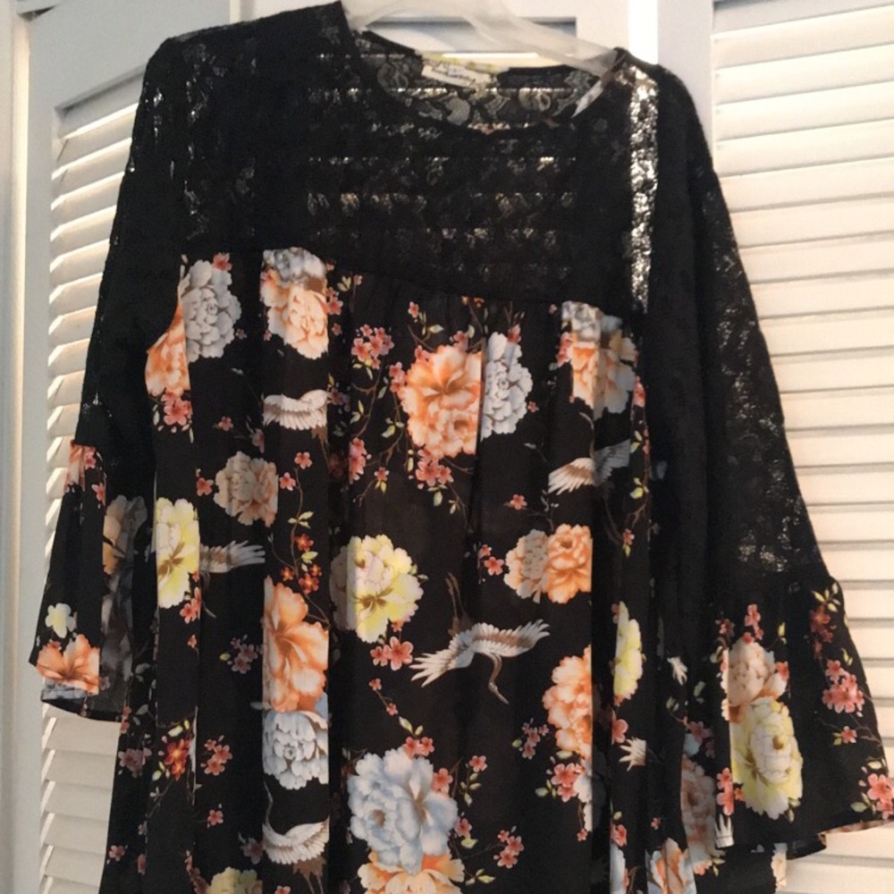 Lace and floral top